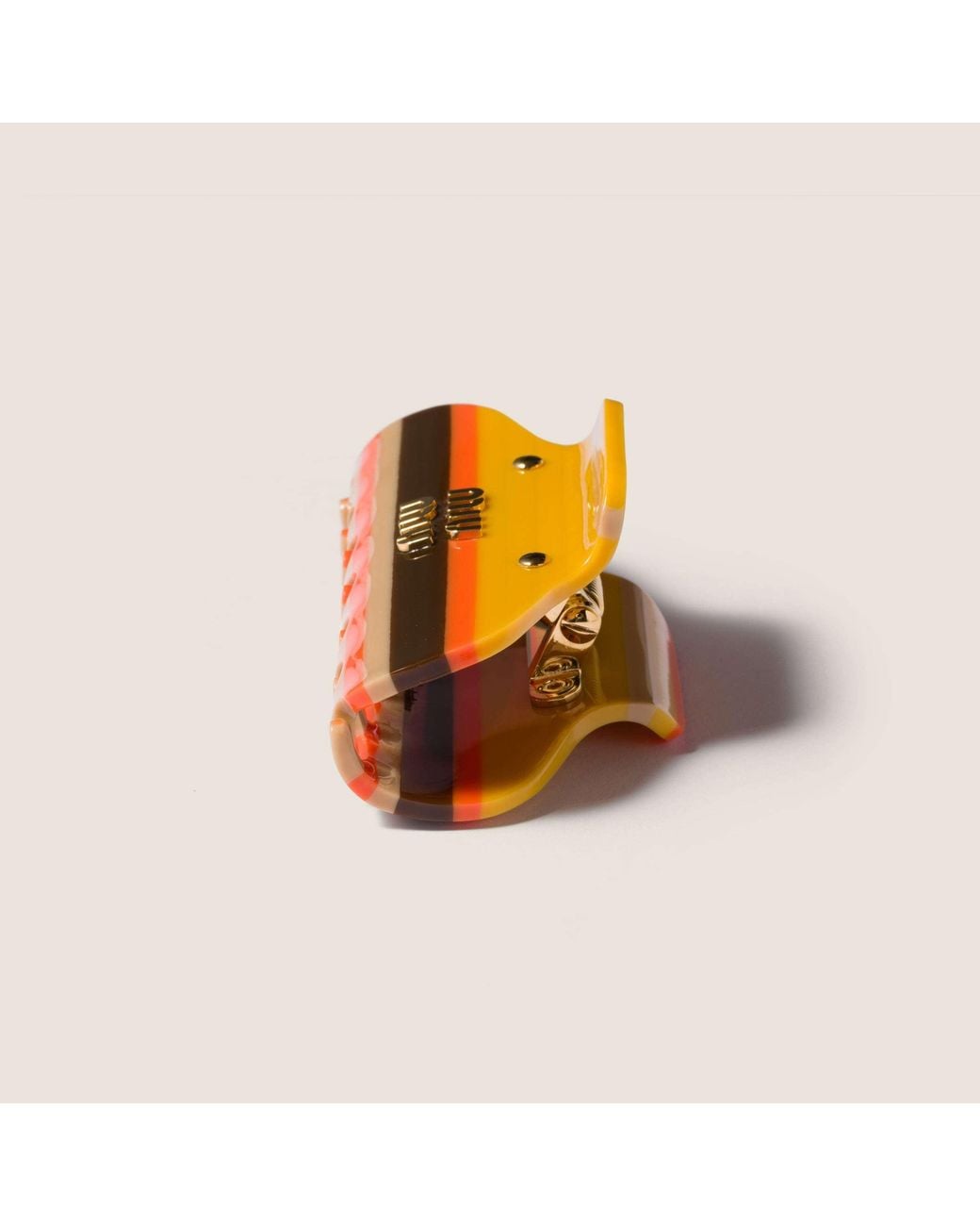 Miu Miu Orange Claw Clip With Logo