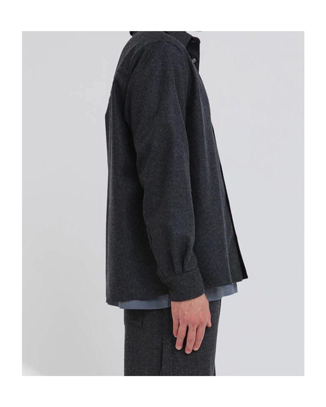DARKPARK Black Serge Long-Sleeved Shirt for men