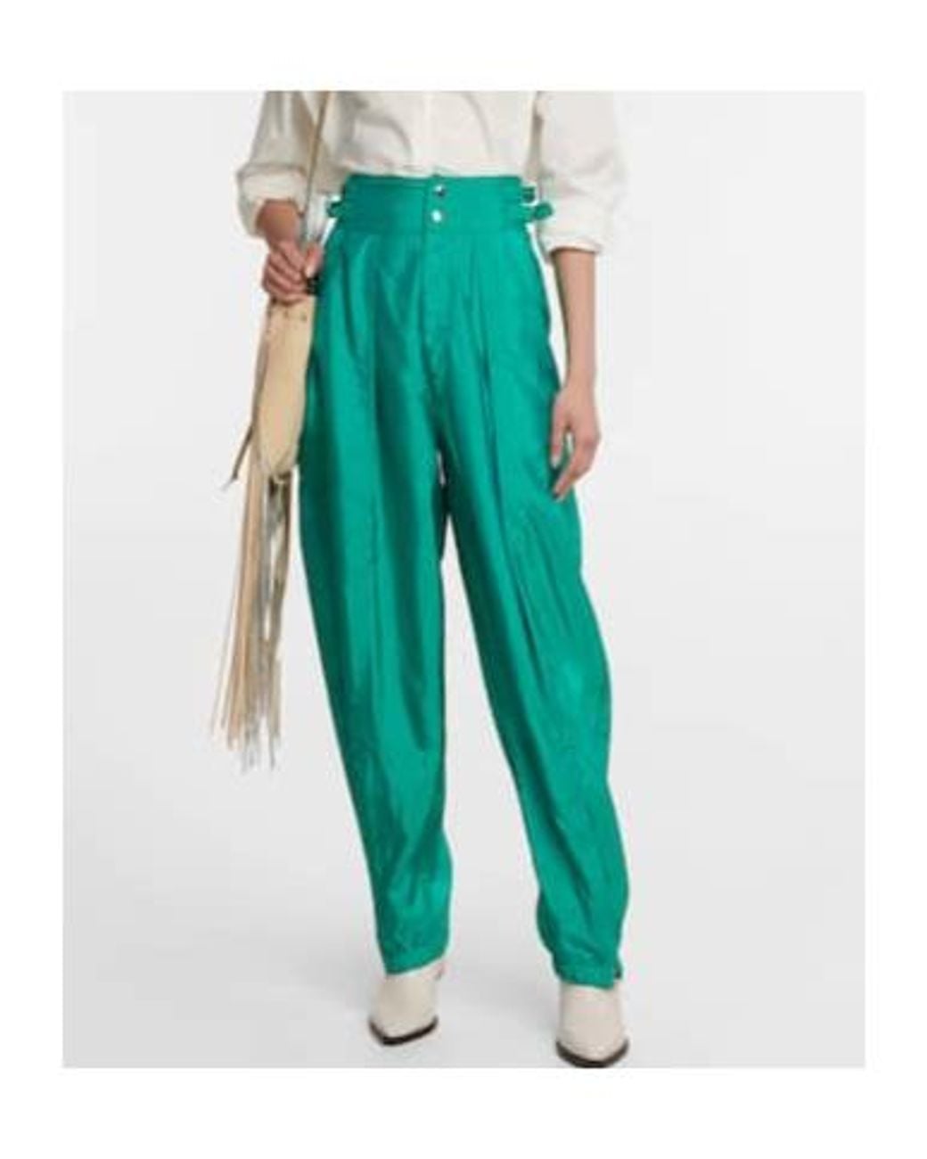 Isabel Marant Green High-Rise Tapered Pants