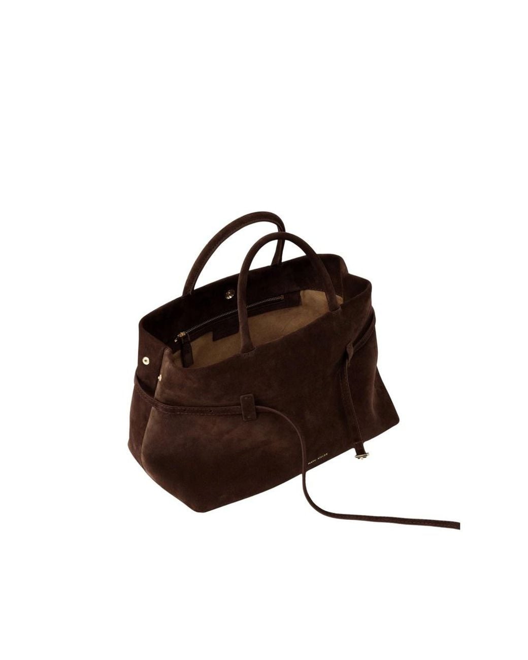 MANU Atelier Brown Buckled Top Handle Tote Bag
