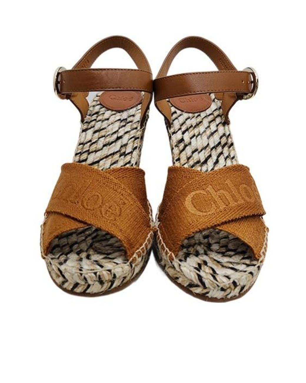 Chloé Brown Piia Crossover-Strap Sandals
