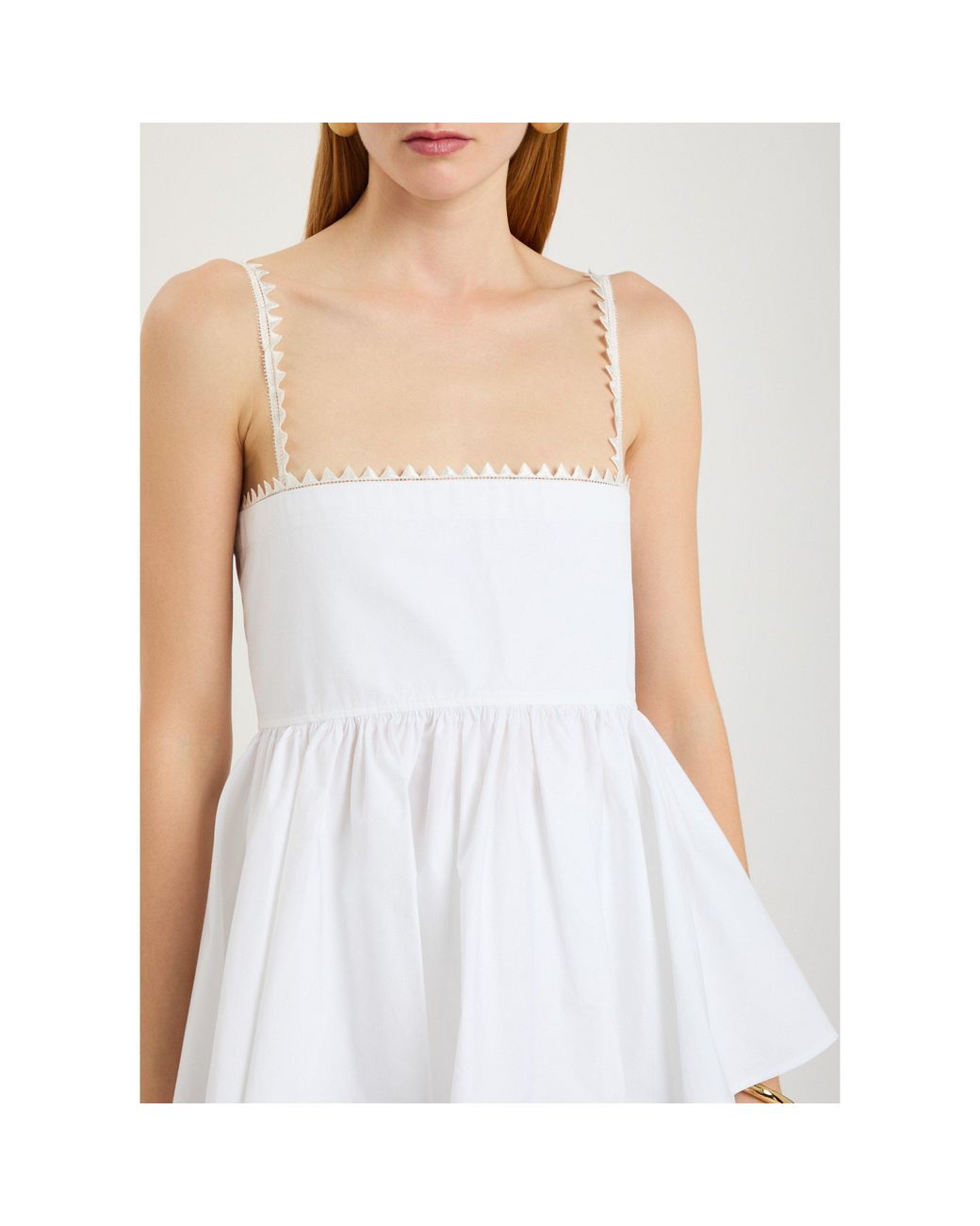 Jacquemus White Square-Collared Cotton Top