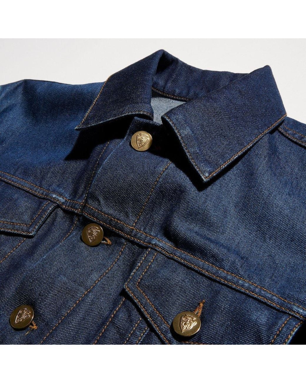 Gucci Black Cropped Crest-Button Jacket