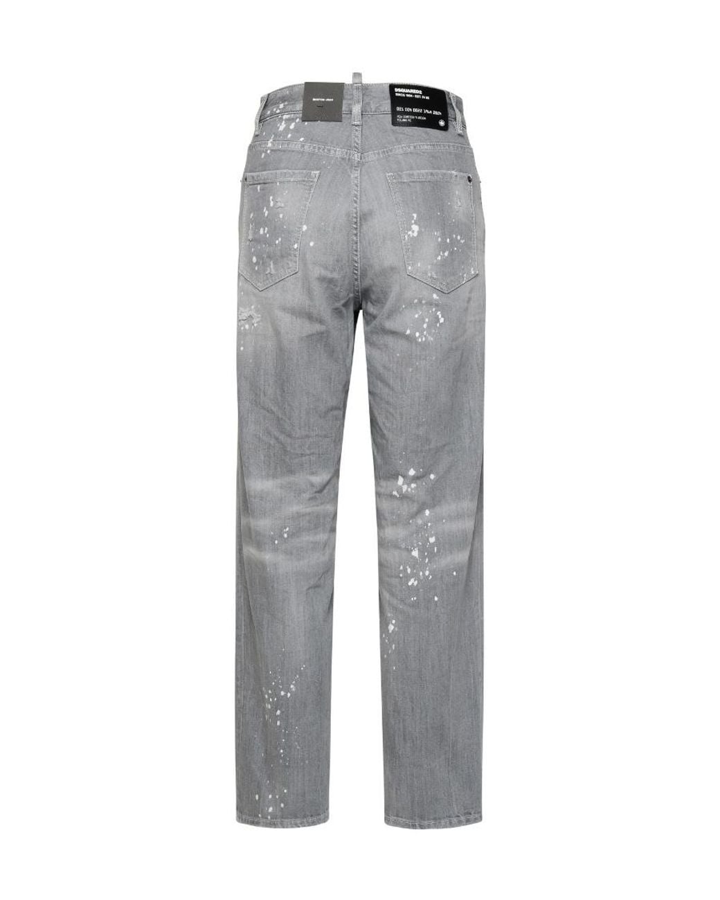 DSquared² Gray Distressed Spotted Washed Jeans