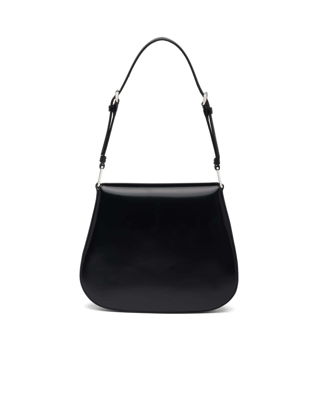 Prada Black Cleo Logo Patch Shoulder Bag