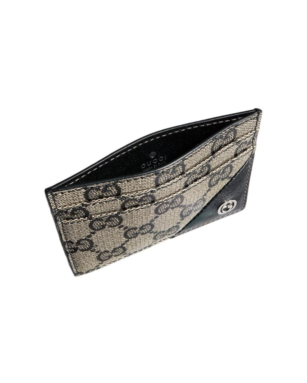 Gucci Gray Card Case Wallet With Interlocking G for men