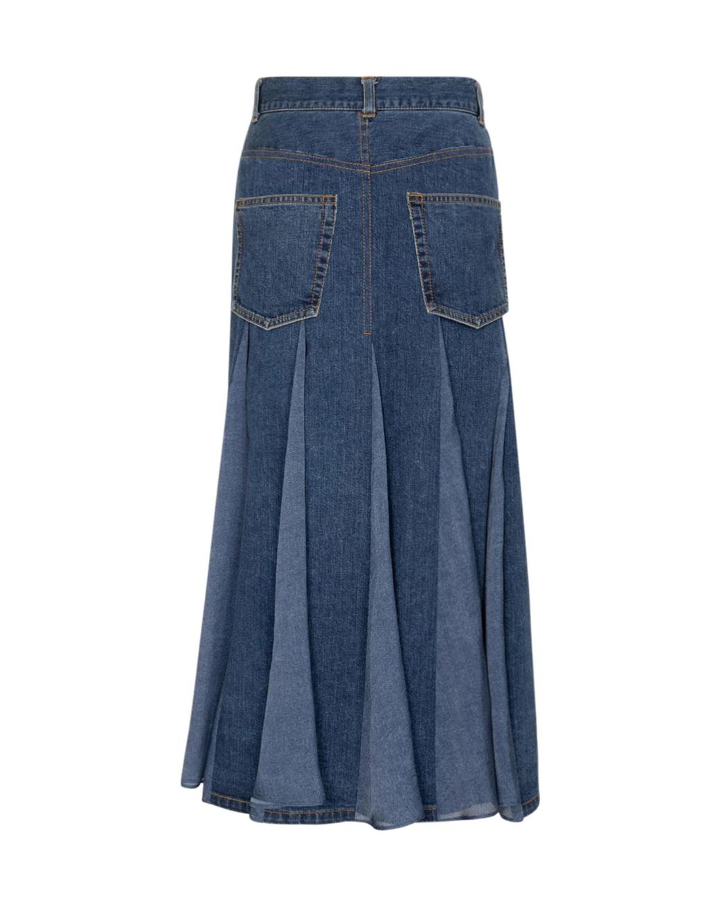 Sacai Blue Pleated Denim Skirt