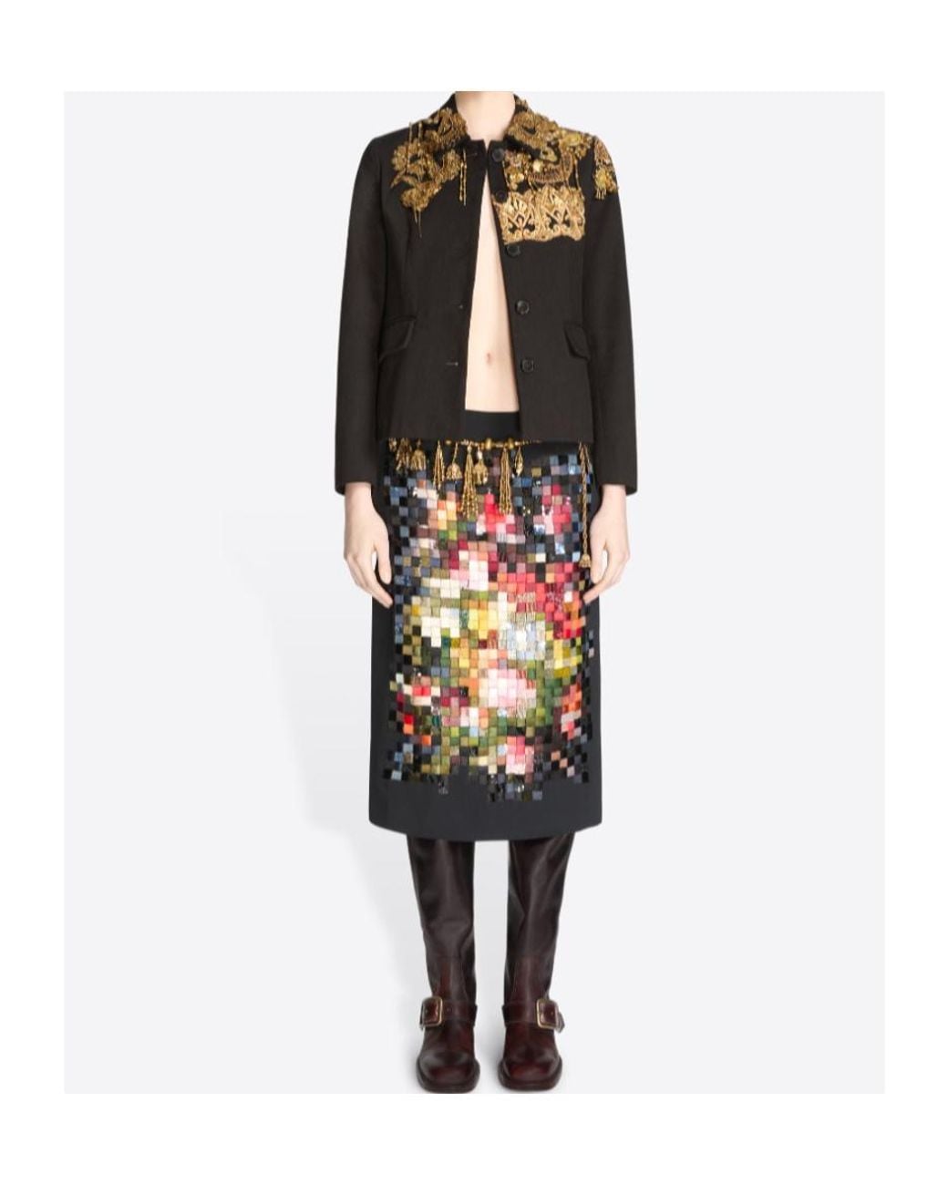 Dries Van Noten Black Embroidered Blazer