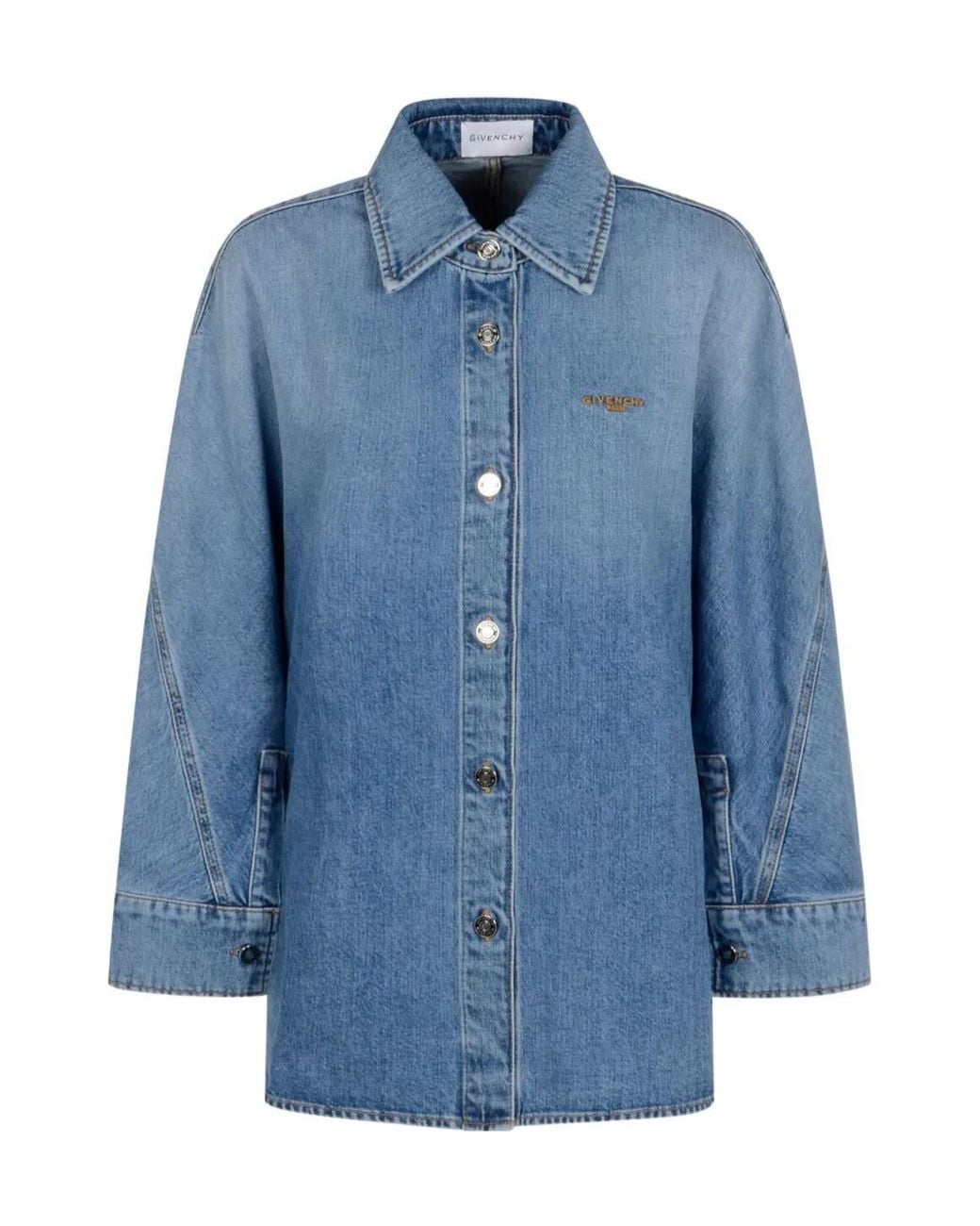 Givenchy Blue Collared Long-Sleeve Shirt