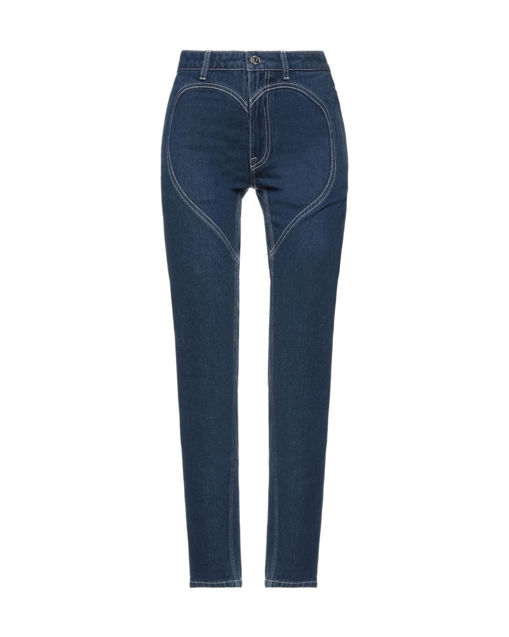 Burberry Blue Solid Color Straight Leg Pants