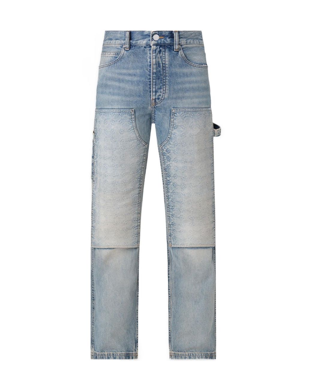 Amiri Blue Debossed Ma Quad Carpenter Jeans for men