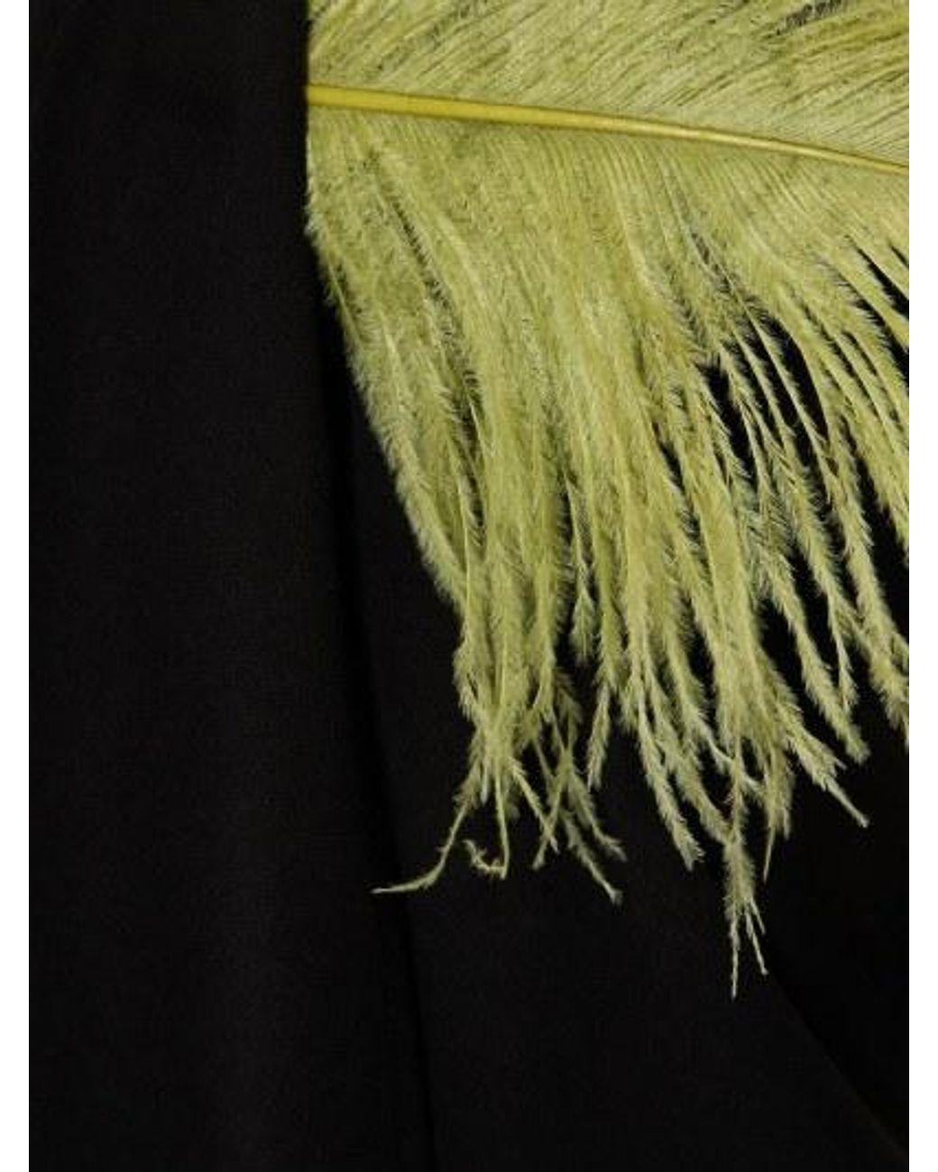 16Arlington Black Mirai Crepe Mini Dress W/Feathers