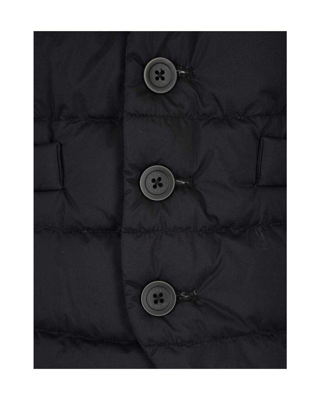 Herno Blue Padded Button-Up Gilet for men