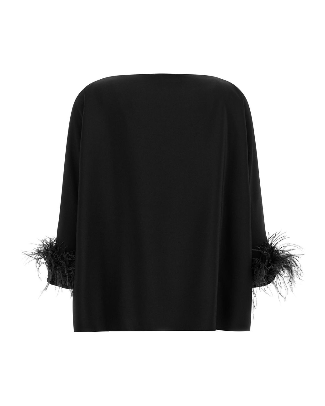Gianluca Capannolo Black Laura Feather-Cuff Top