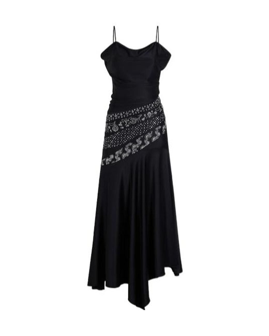 Rabanne Black Rhinestone Slip Gown