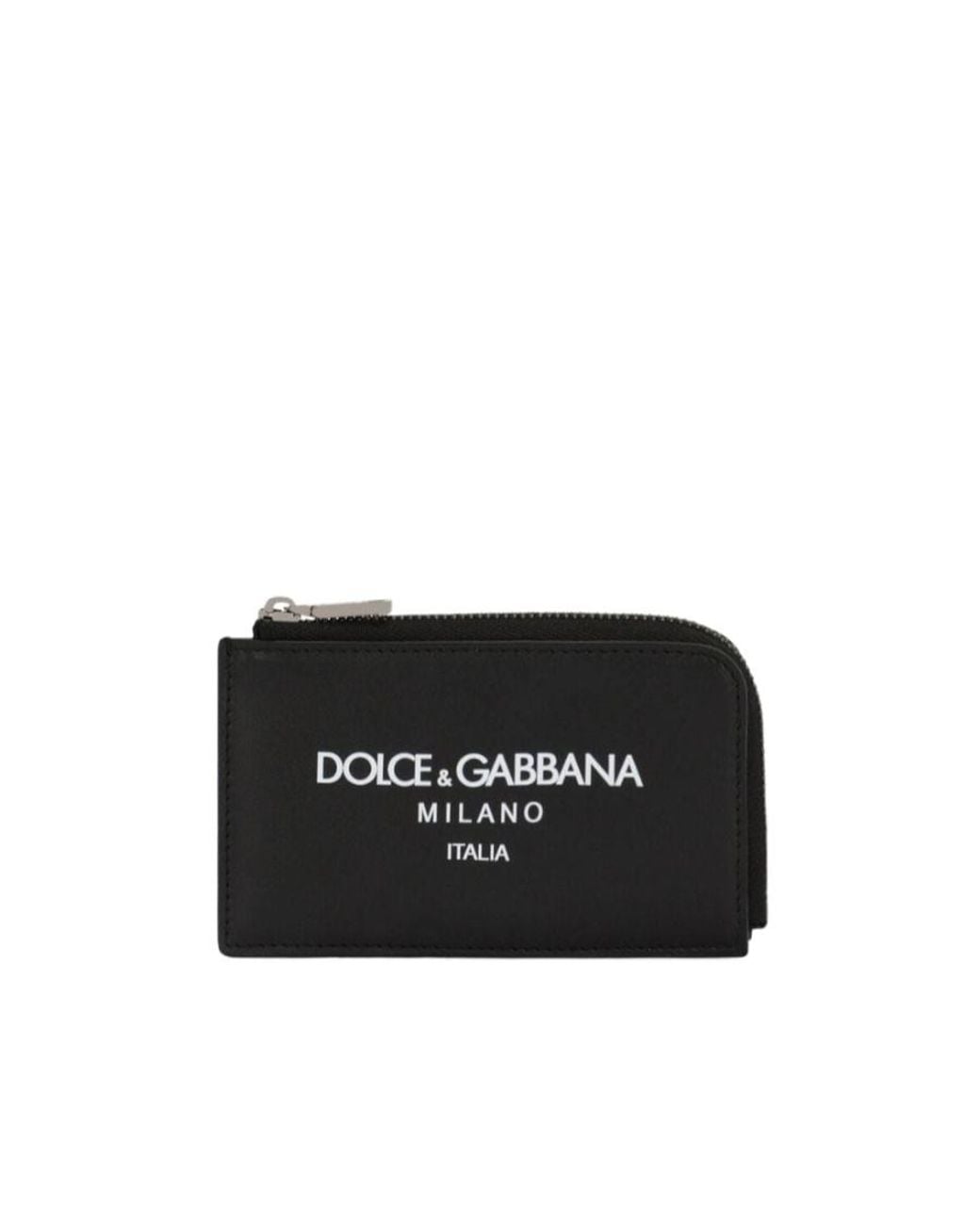 Dolce & Gabbana Black Logo Printed Zipped Card Case for men