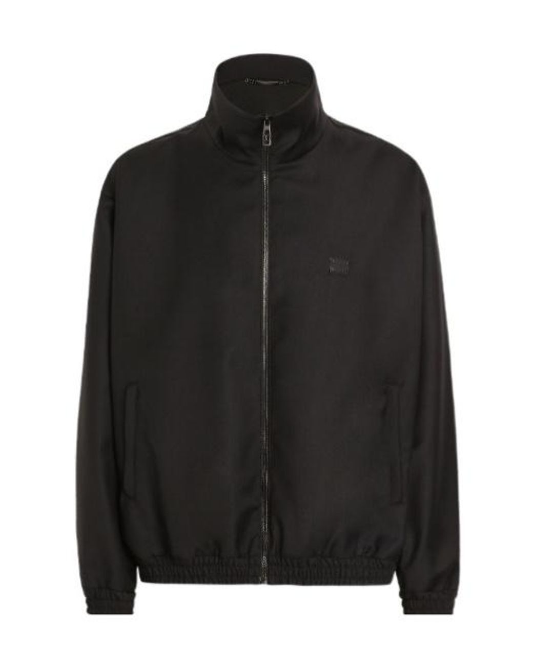 Dolce & Gabbana Black Virgin Wool Logo Tag Jacket for men