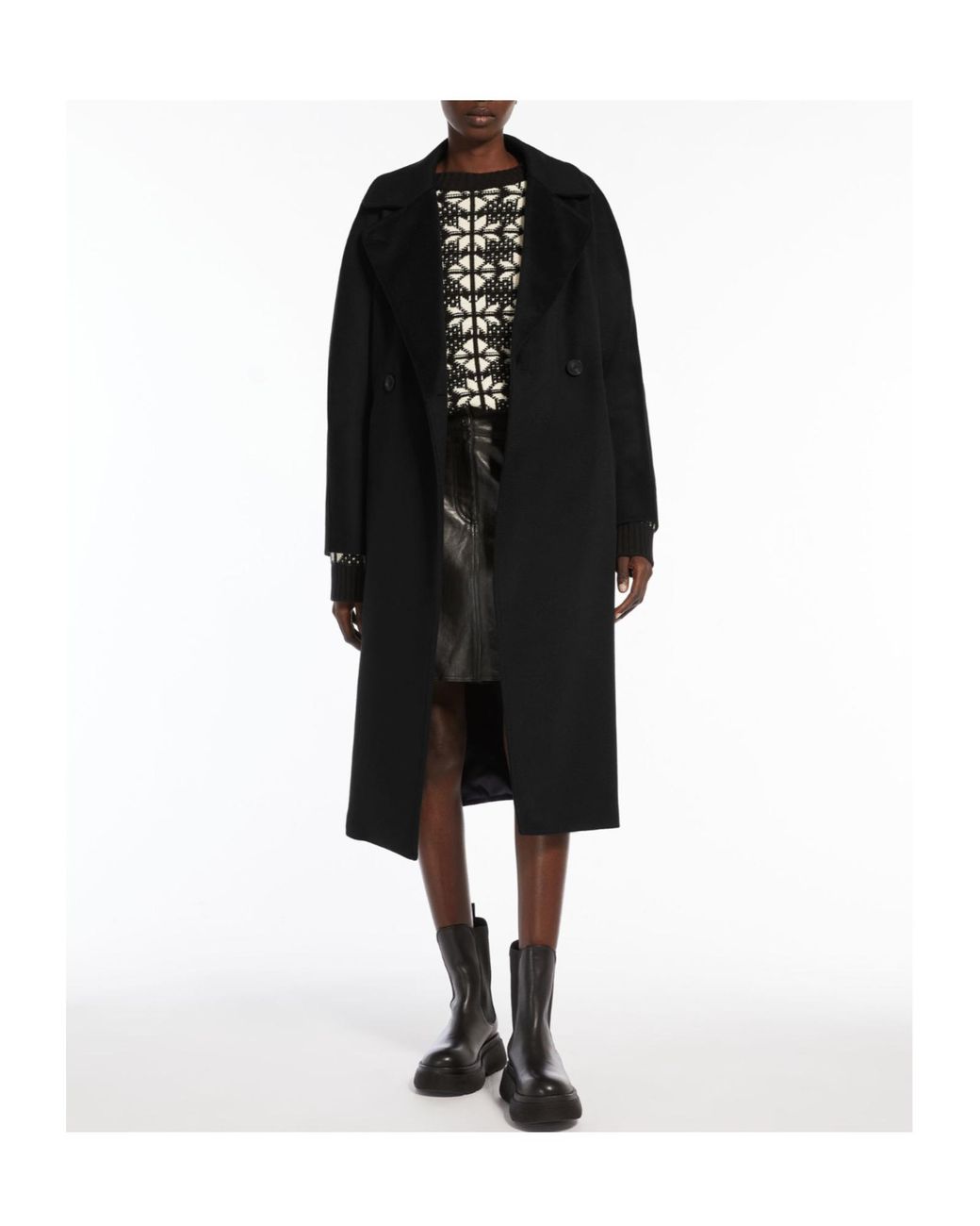 Weekend by Maxmara Black Resina Belted Waist Coat