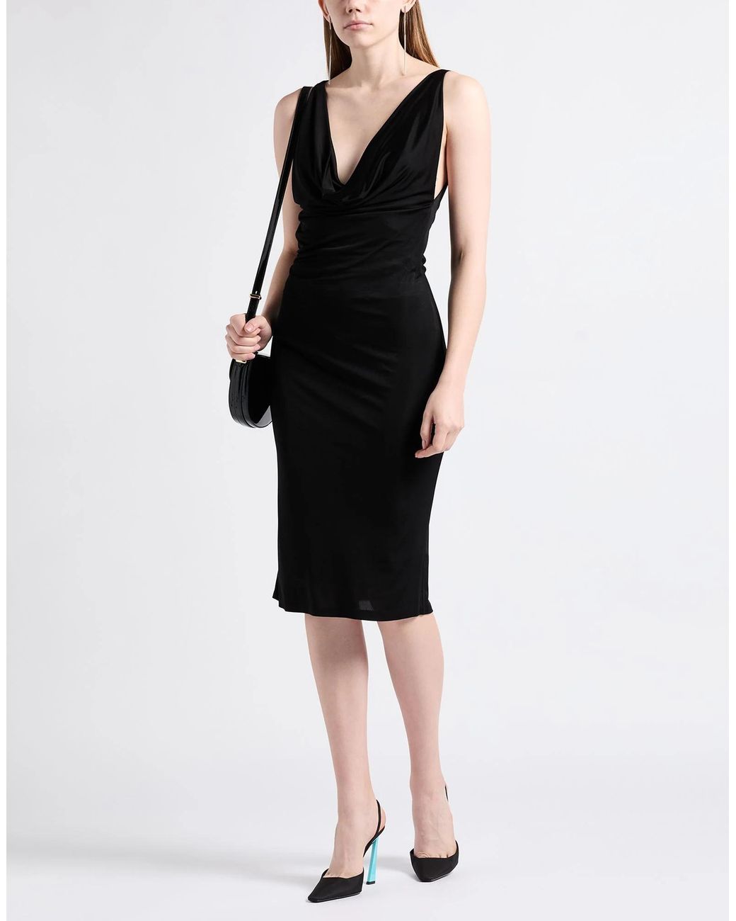 Saint Laurent Black Jersey Bodycon Dress
