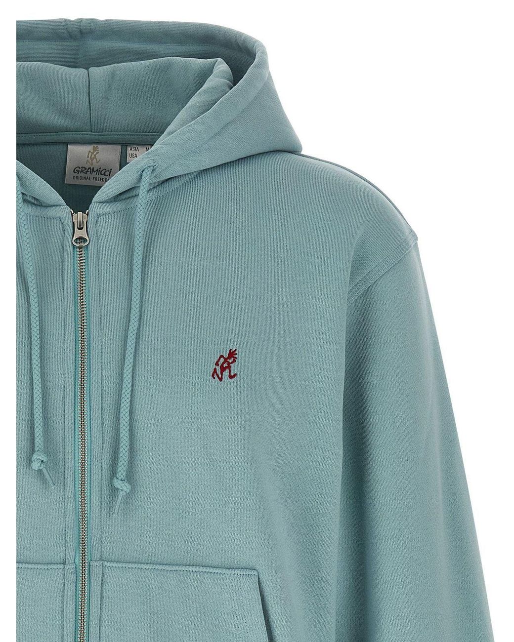 Gramicci Blue One Point Zip Hoodie for men