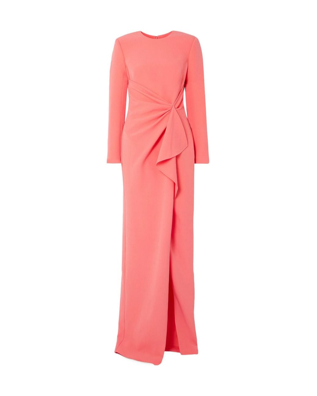 Safiyaa Pink Taylora Draped Crepe Gown