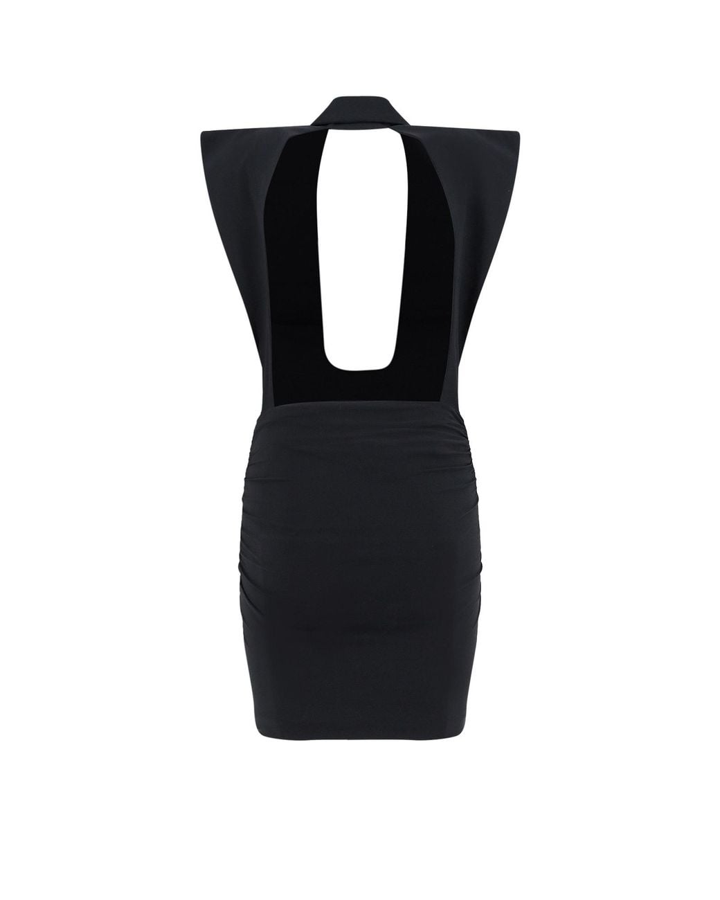 Amazuìn Black Jess Ruched Tuxedo Mini Dress