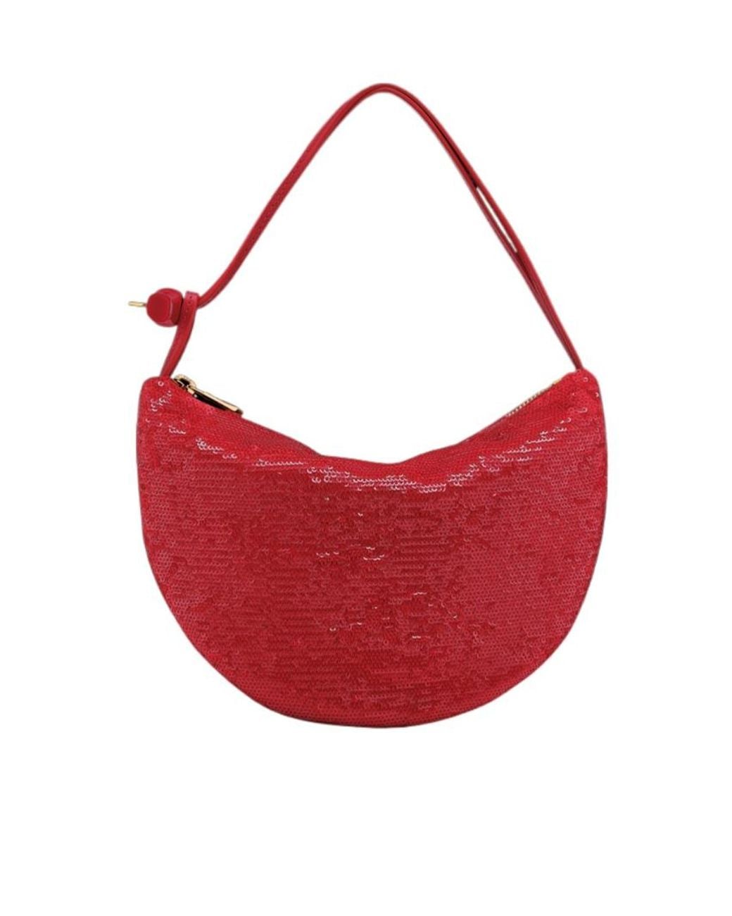 Longchamp Red Le Roseau Fortune Cookie Clutch Bag