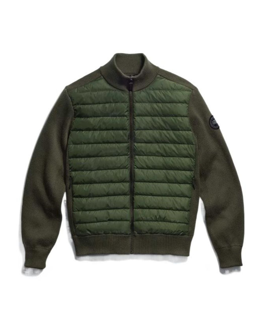 Canada Goose Green Hybridge Quilted Front Cardigan for men