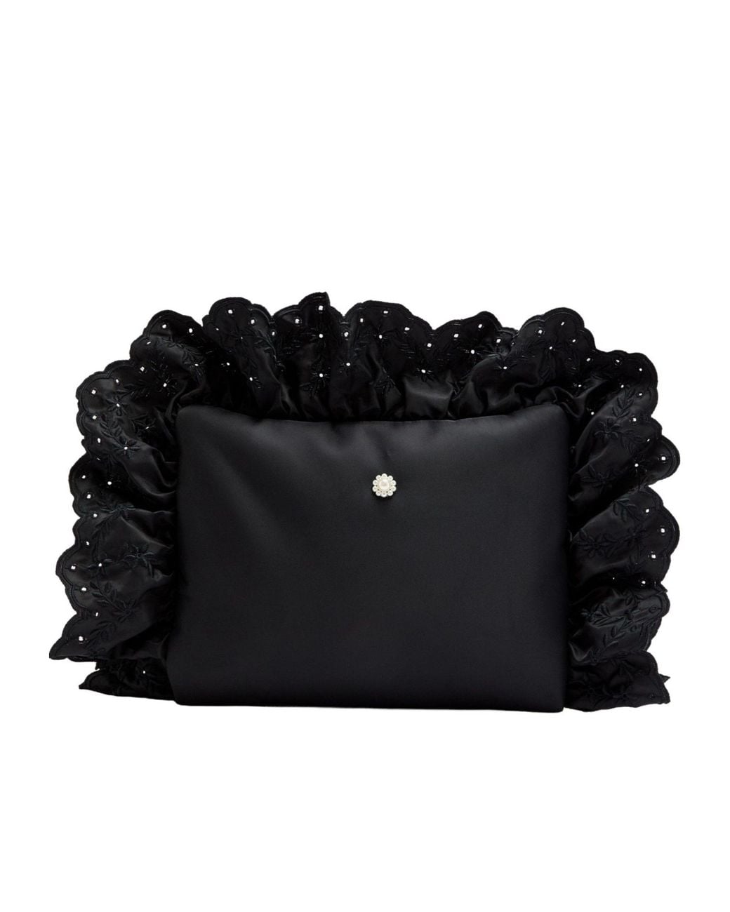 Simone Rocha Black Soft Nylon Clutch