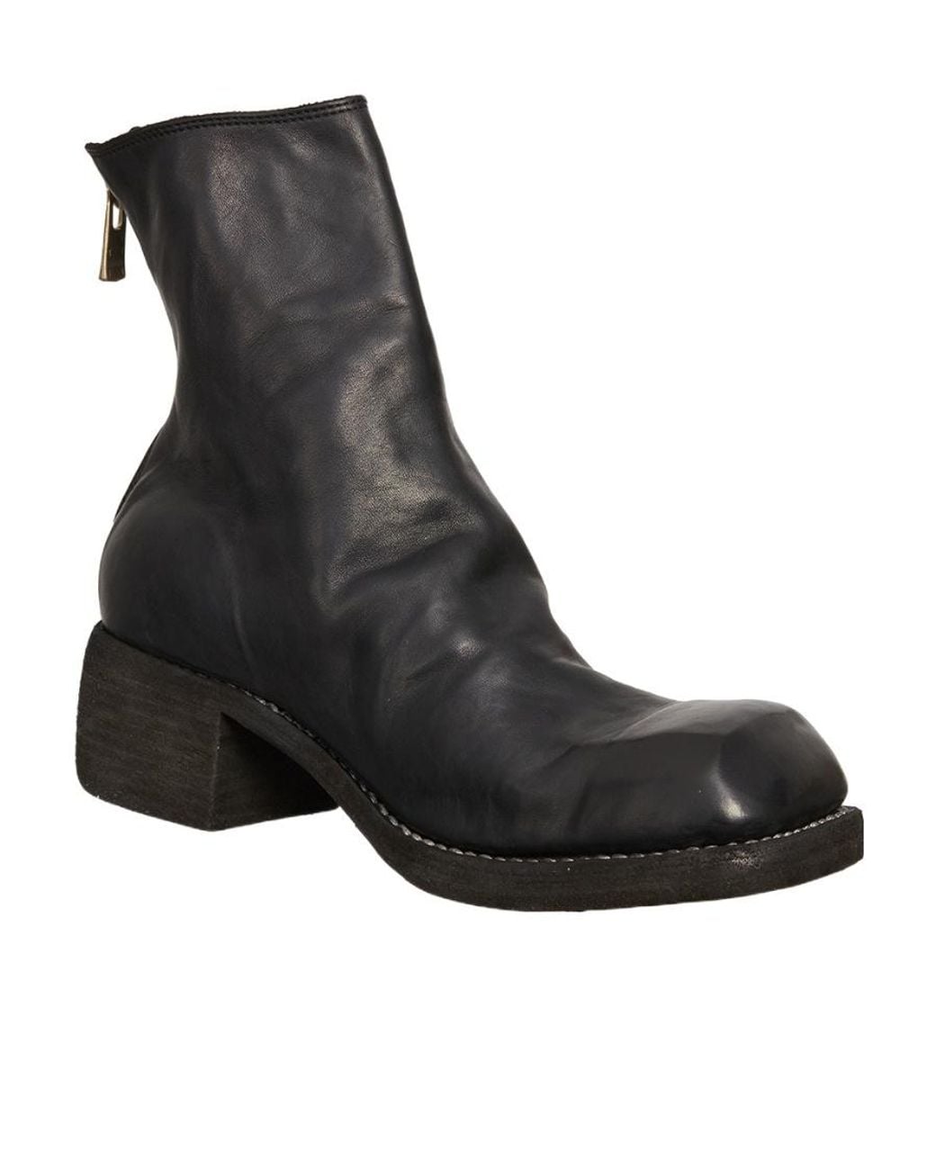 Guidi Black Back-Zip Short Boots