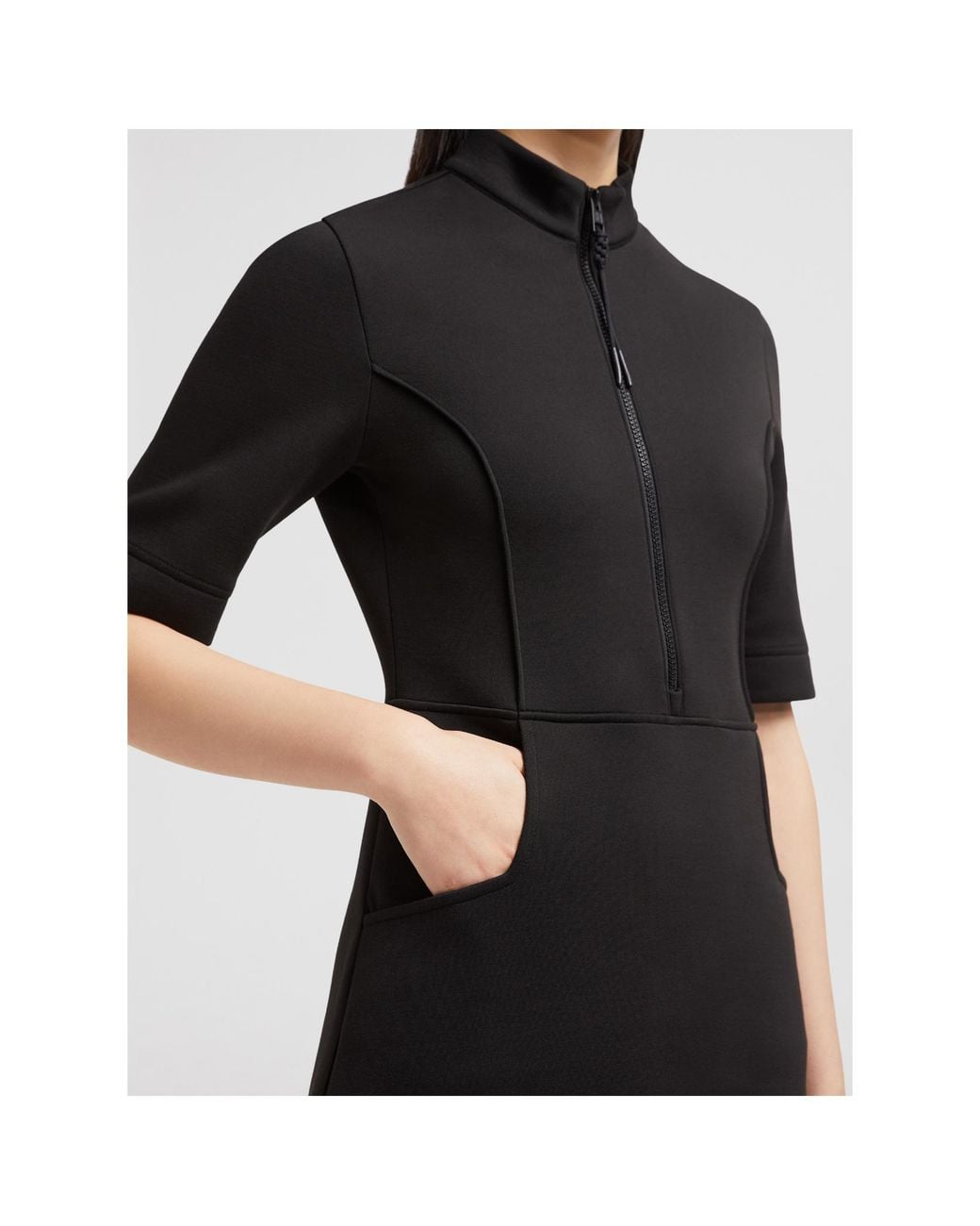 Moncler Black Year Of The Snake Patch Neoprene Mini Dress