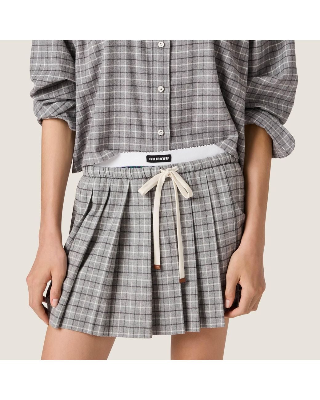 Miu Miu Gray Flannel Skirt