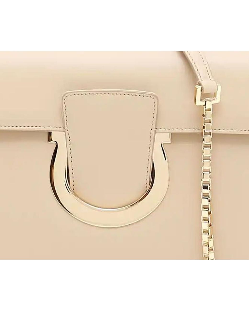 Ferragamo Natural Logo Buckle Shoulder Bag