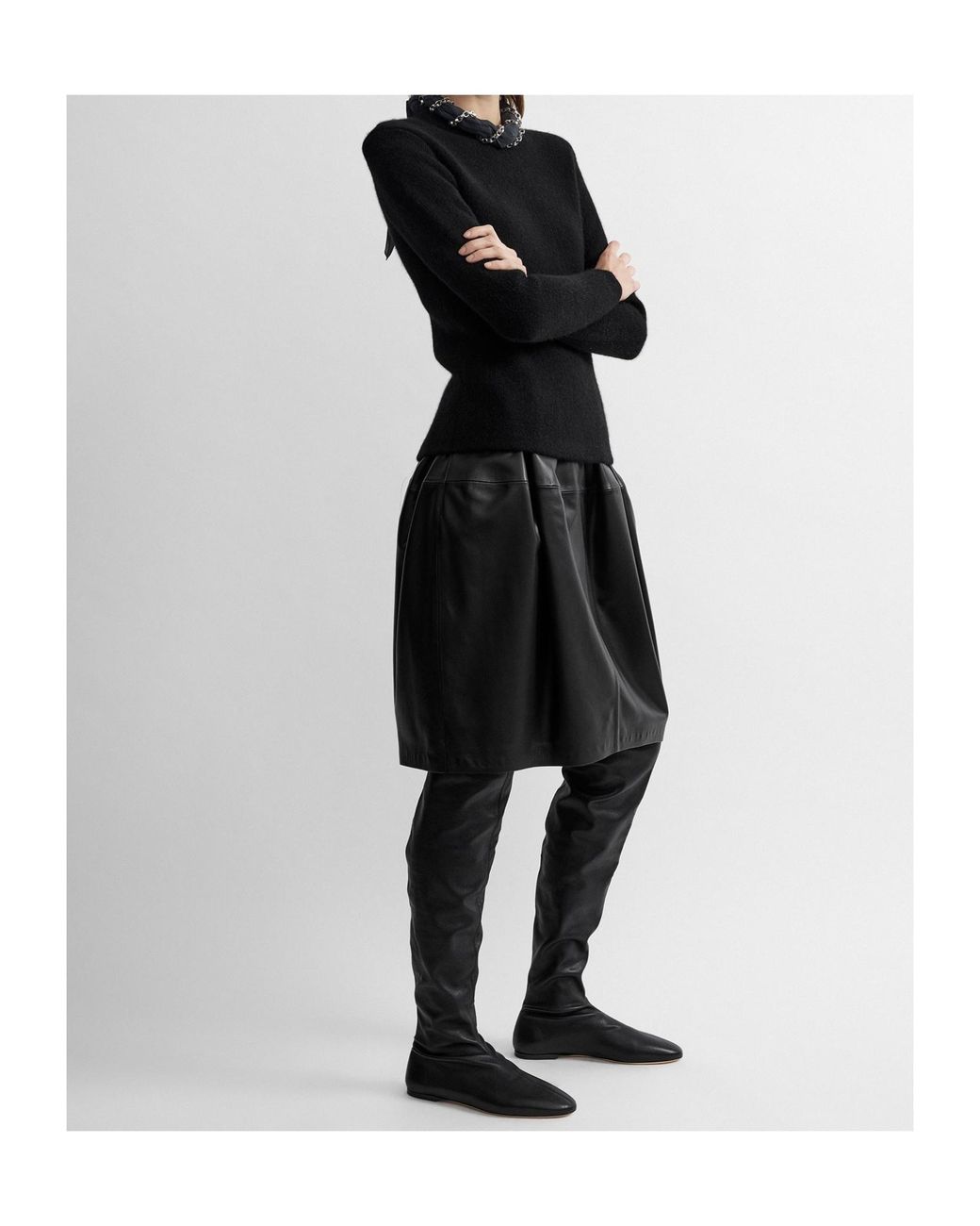 Totême Black Totême Structured Crew Knit Jumper
