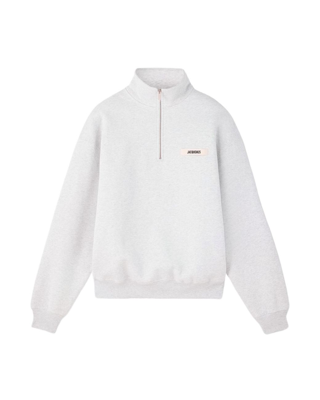 Jacquemus White Zippered High-Neck Sweatshirt for men