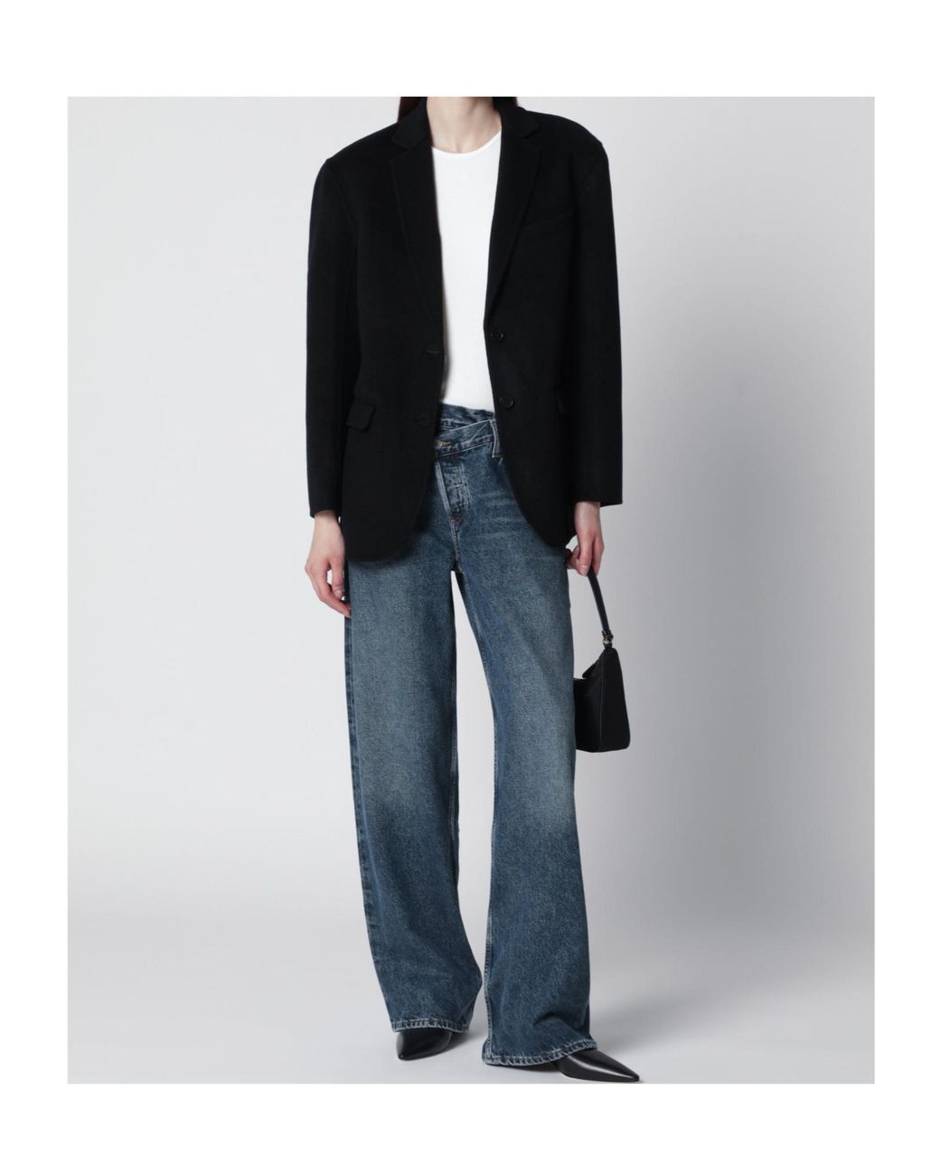 Anine Bing Black Quinn Single-Breasted Blazer