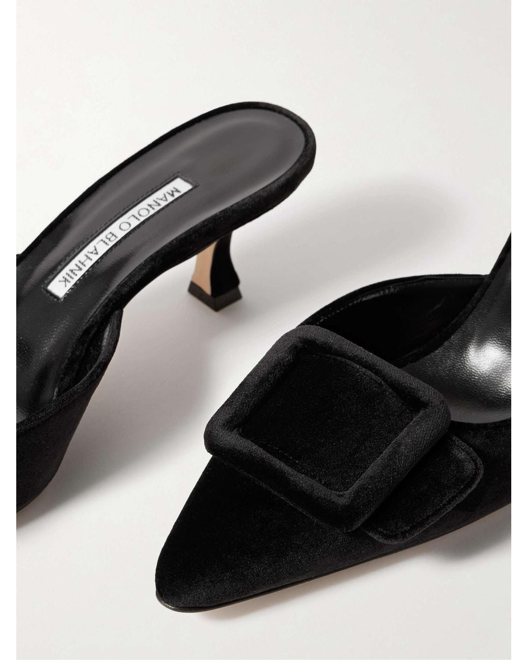 Manolo Blahnik Black Pointed High-Heeled Sandals