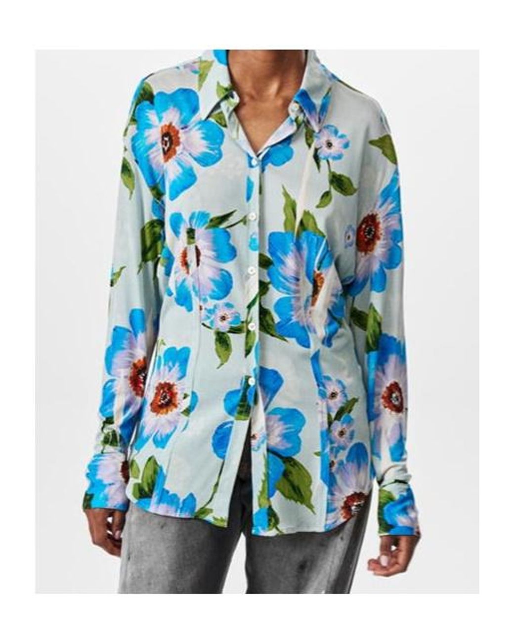 Acne Blue Long-Sleeved Shirt