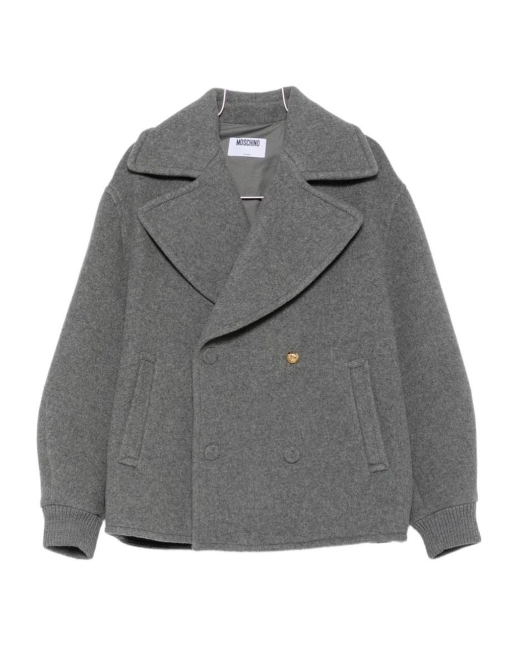 Moschino Gray Long-Sleeve Casual Jacket for men