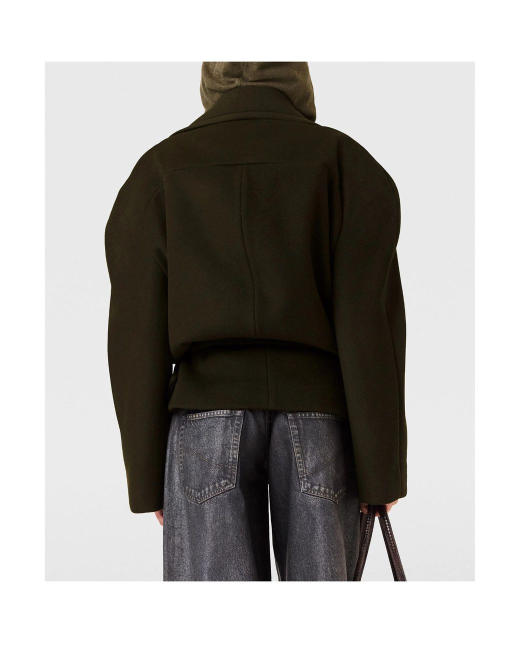 Stella McCartney Black Cropped Belted Trench Jacket