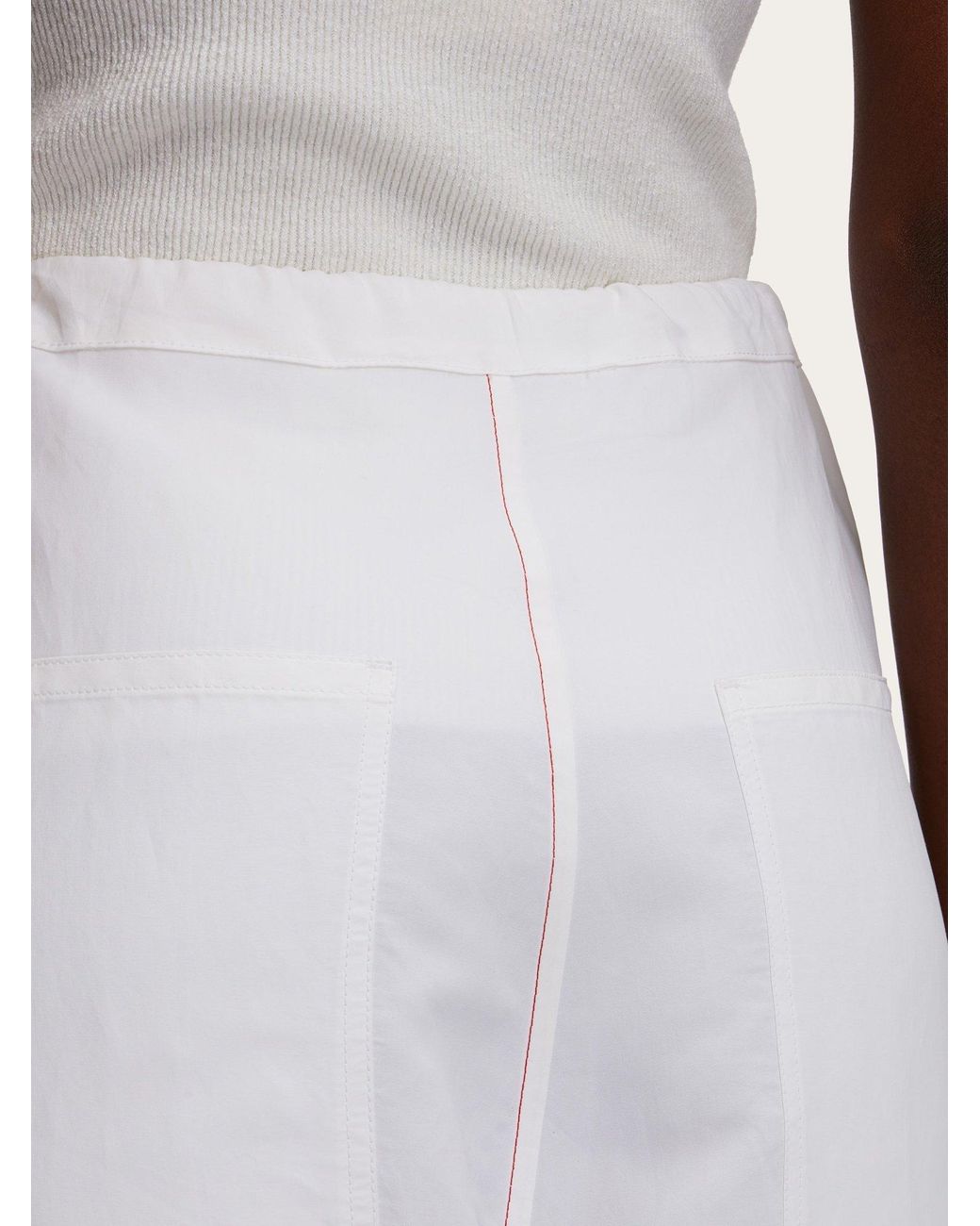 Ferragamo White Rope Wide-Legged Casual Trousers