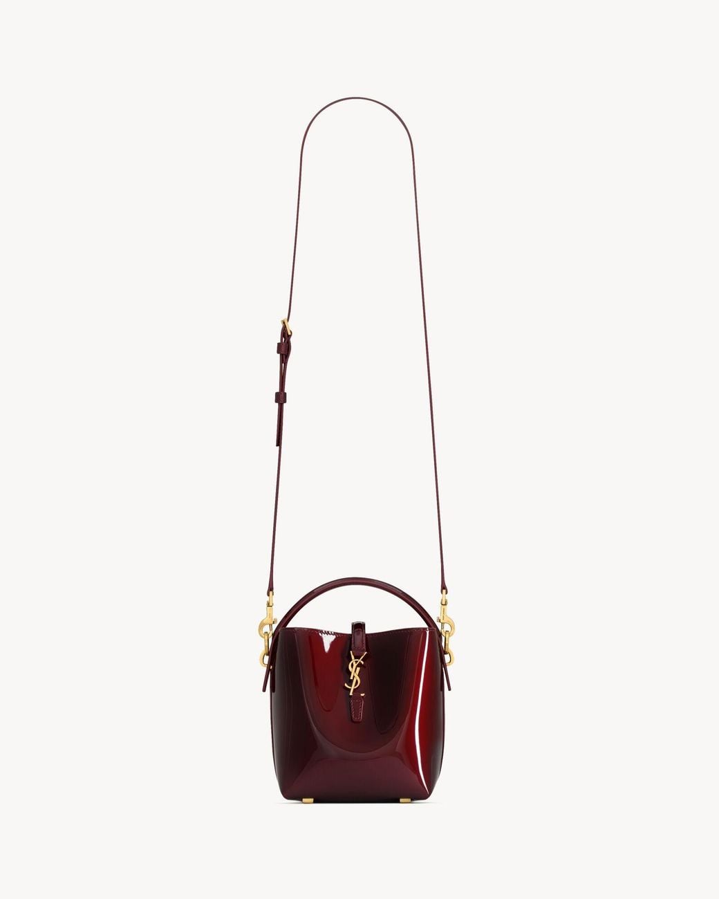 Saint Laurent Red Le 37 Logo Plaque Mini Shoulder Bag