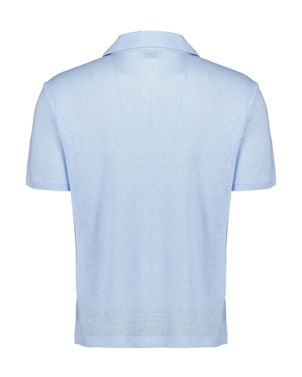Officine Generale Blue Officine Générale Garment Dyed Knit Polo Shirt for men