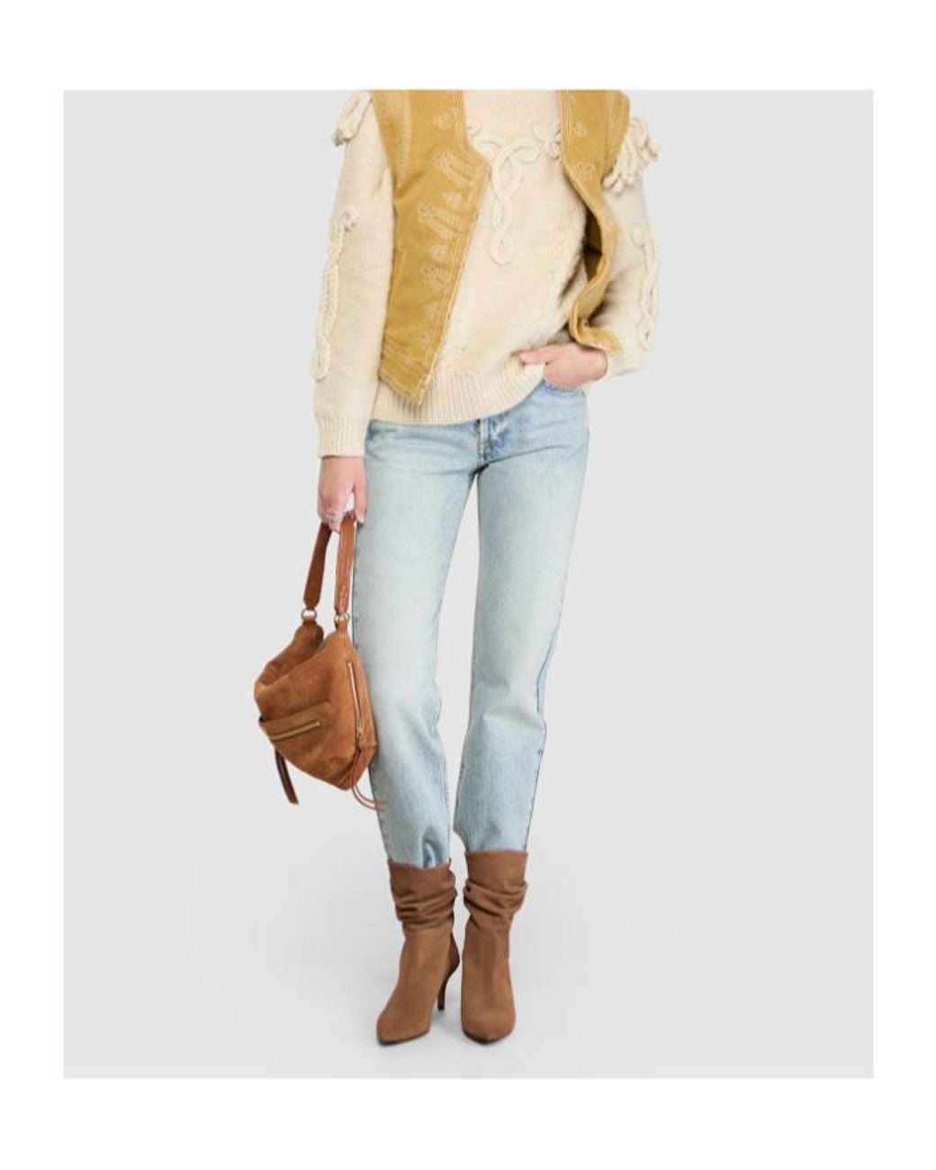Isabel Marant Blue Daya Logo Patch Cropped Jeans