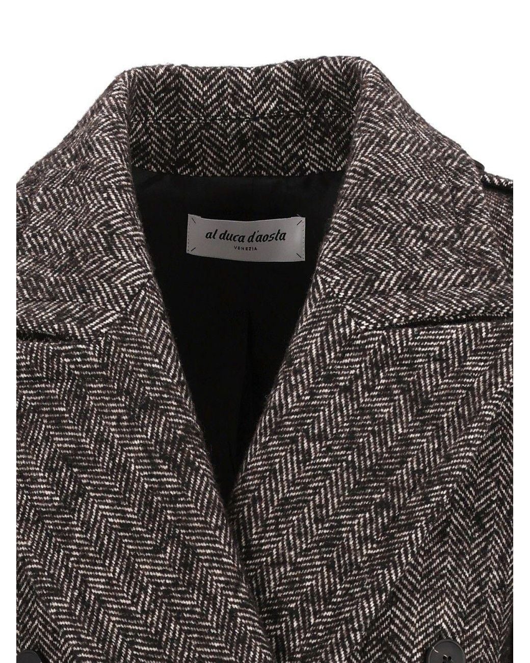 Al Duca D'aosta Gray Double-Breasted Coat