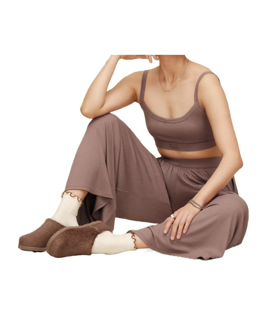 Ugg Brown Otzo Hair Clogs