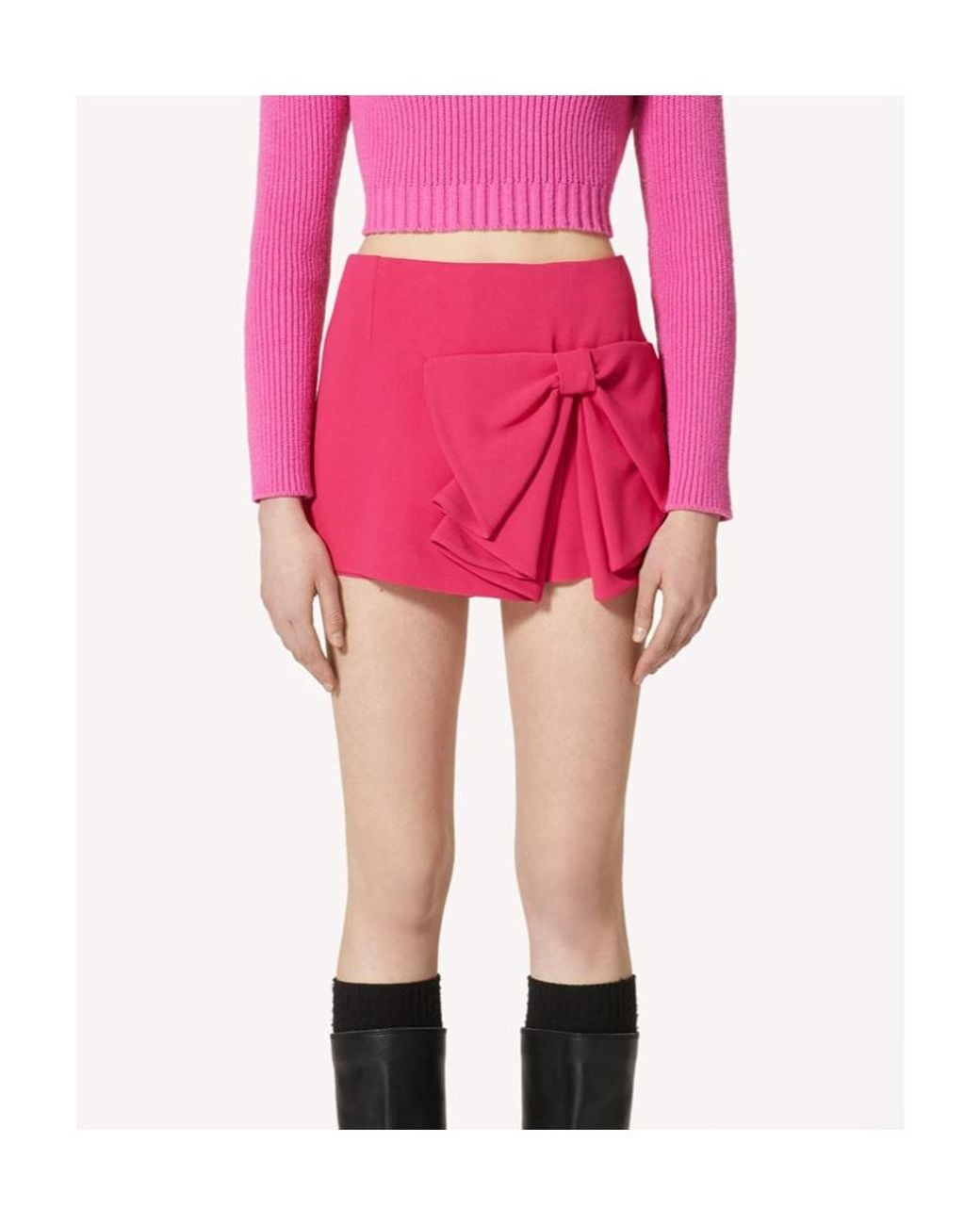 RED Valentino Red Bow Detailed Mid-Rise Skorts