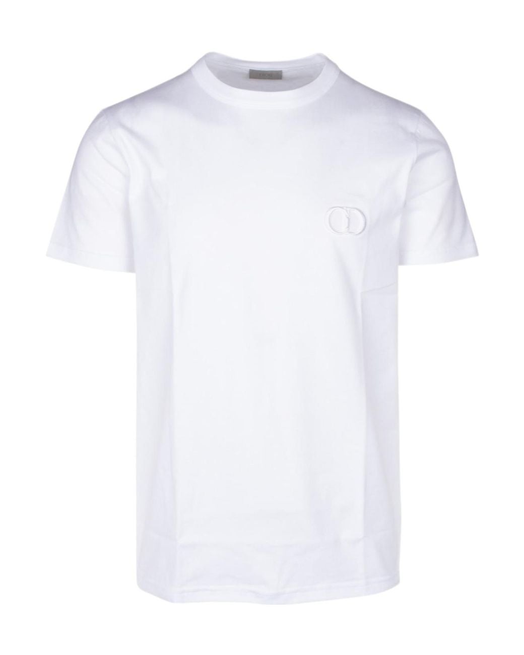 Dior White Logo Short-Sleeved T-Shirt for men