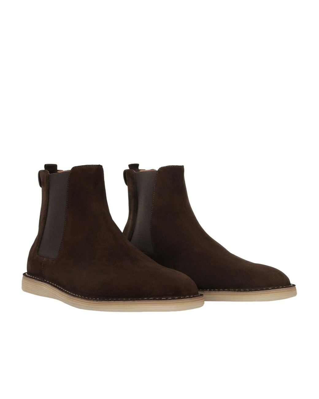 Dolce & Gabbana Brown Suede Chelsea Boots for men