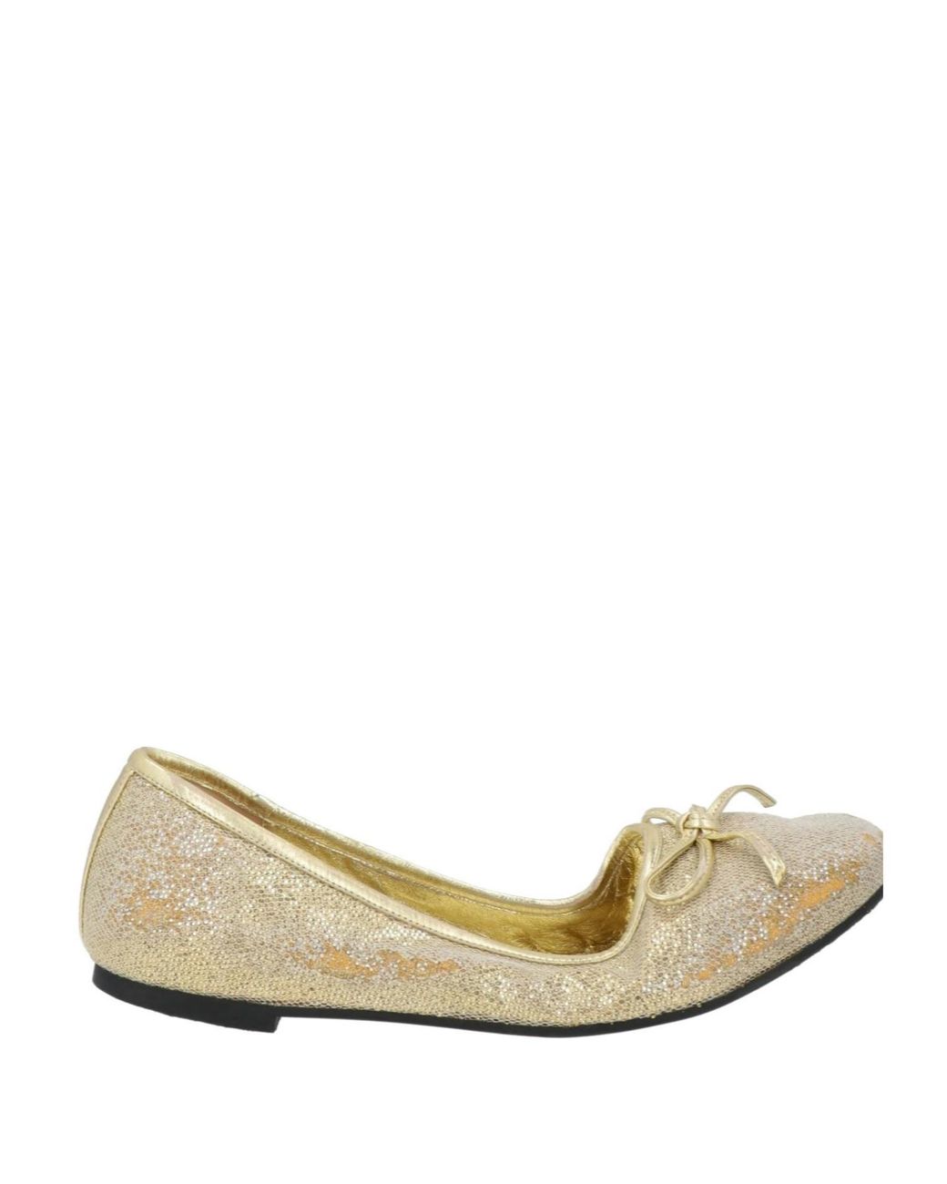 Balenciaga Natural Metallic Woven Sequin Ballet Flats